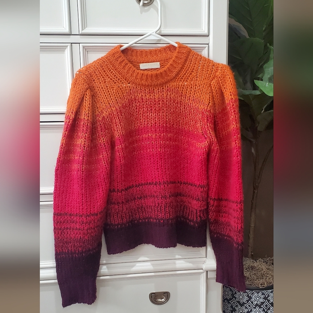 Ulla Johnson Rosalia Pullover Gradient Red Sweate… - image 5